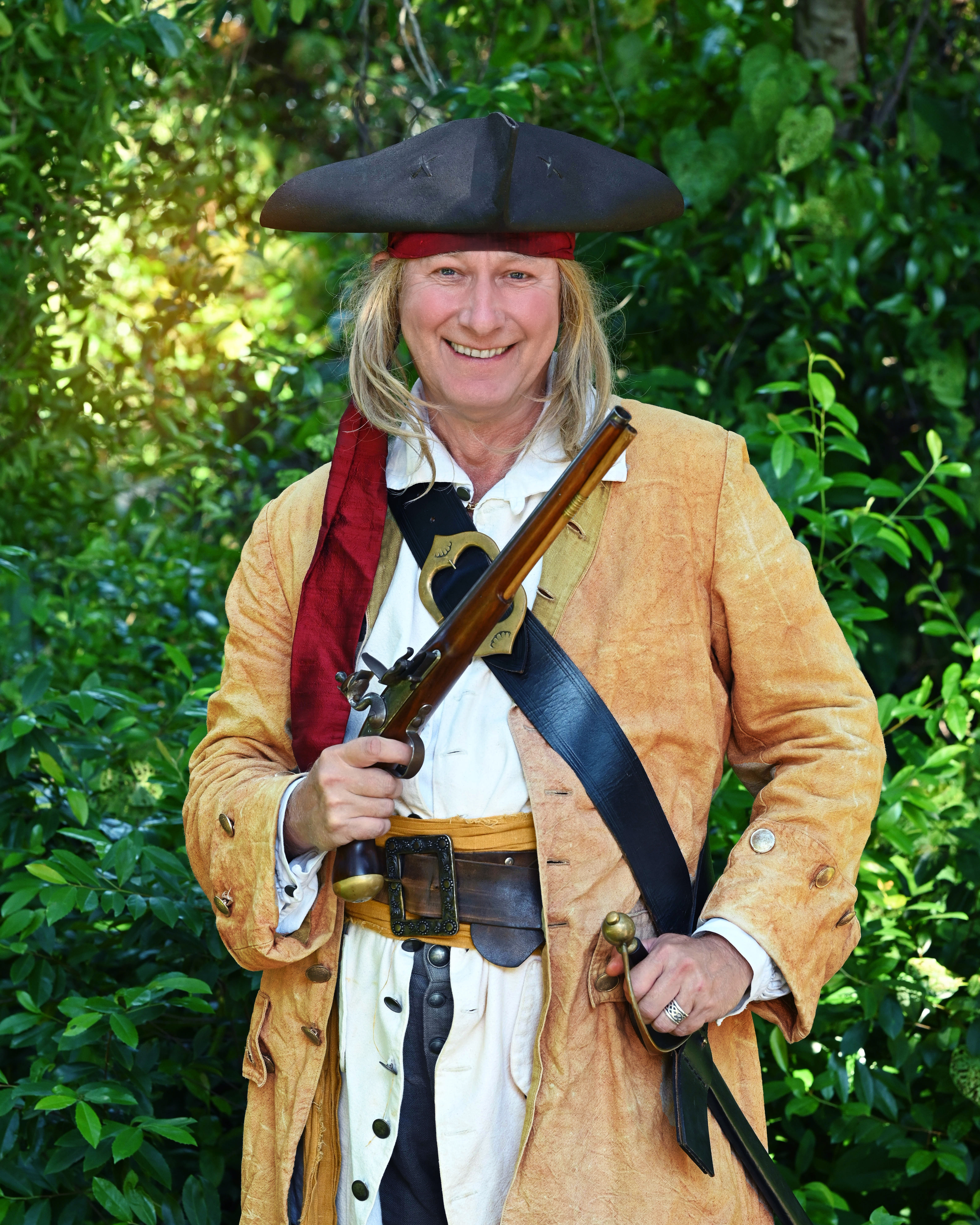 Author Robert Jacob, dressed as a pirate