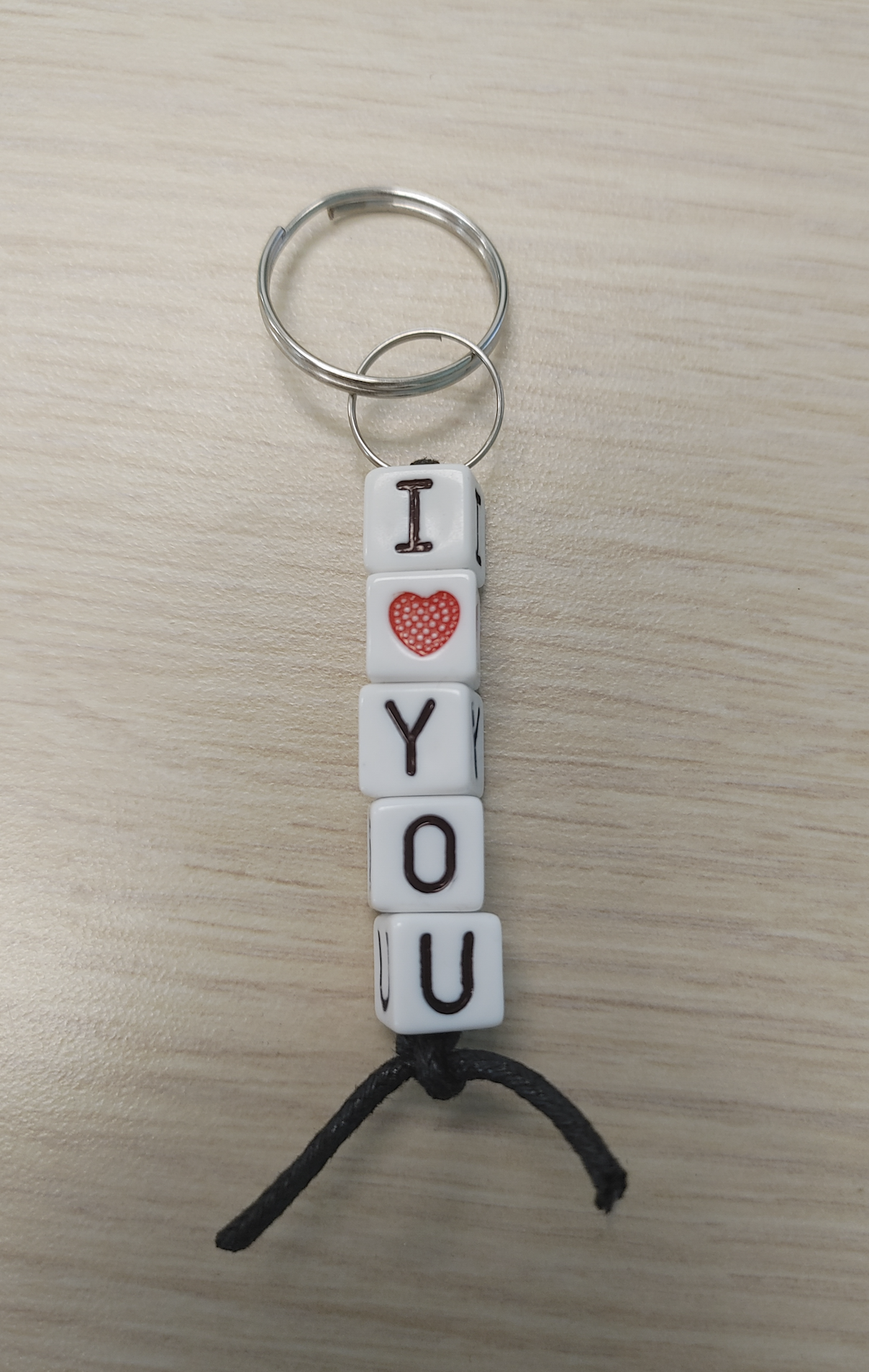 Keychain with I Love You beads