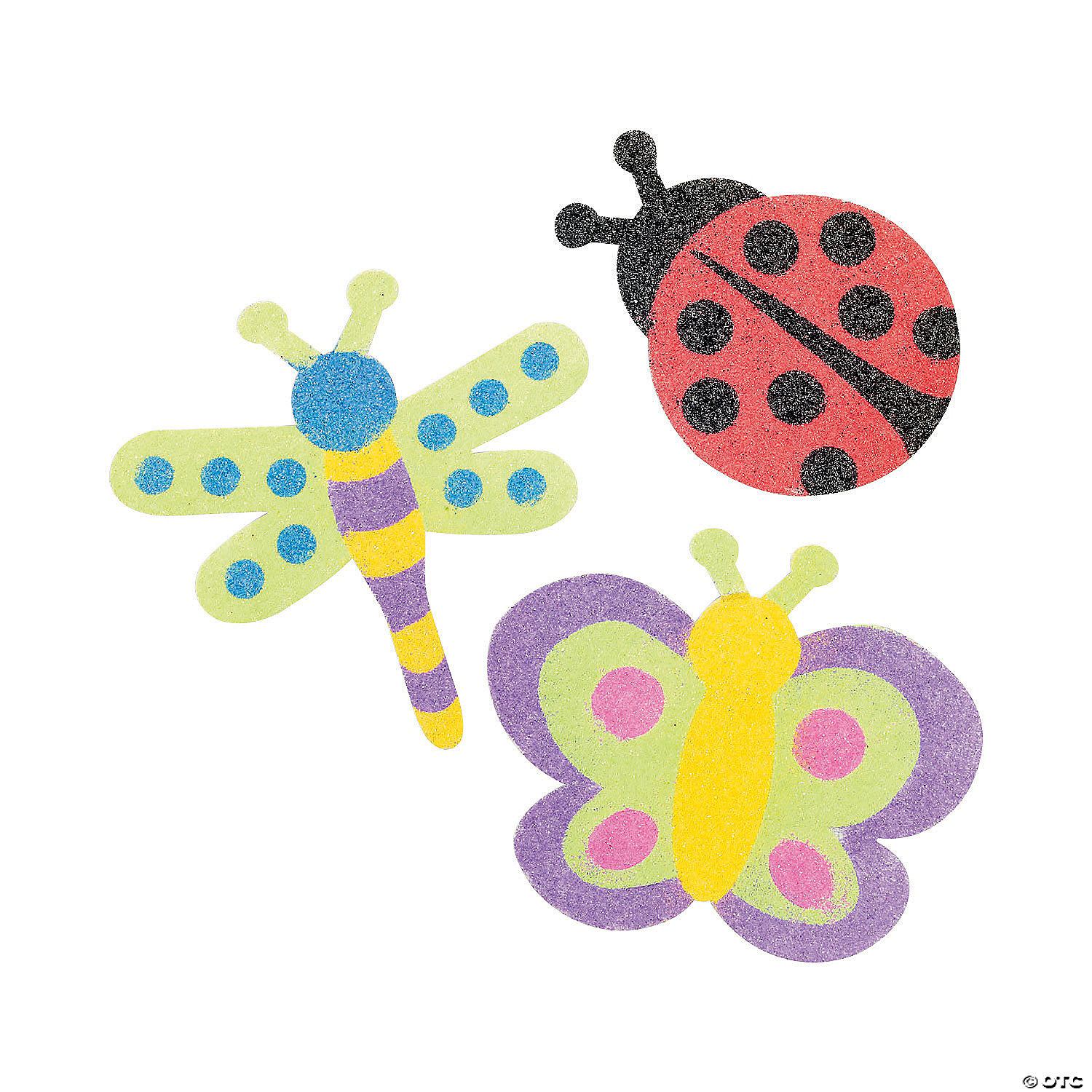 Butterfly, dragonfly and ladybug