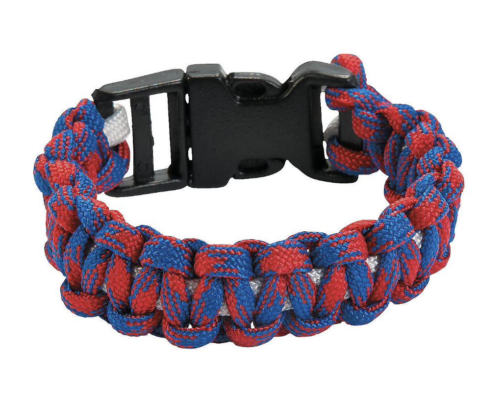 Red, white and blue paracord bracelet