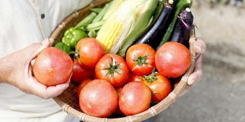 Corn, peppers, eggplant and tomatoes