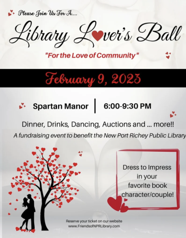 Library Lover's Ball flyer with info