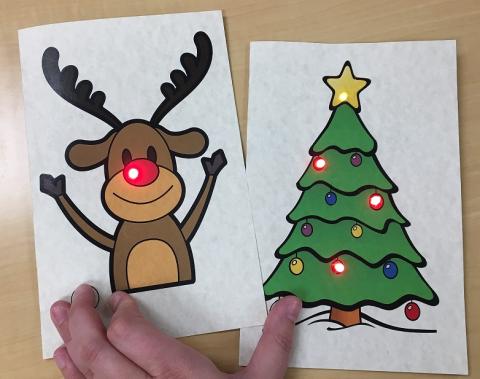 Light up reindeer and tree