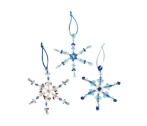 Beaded snowflake ornaments