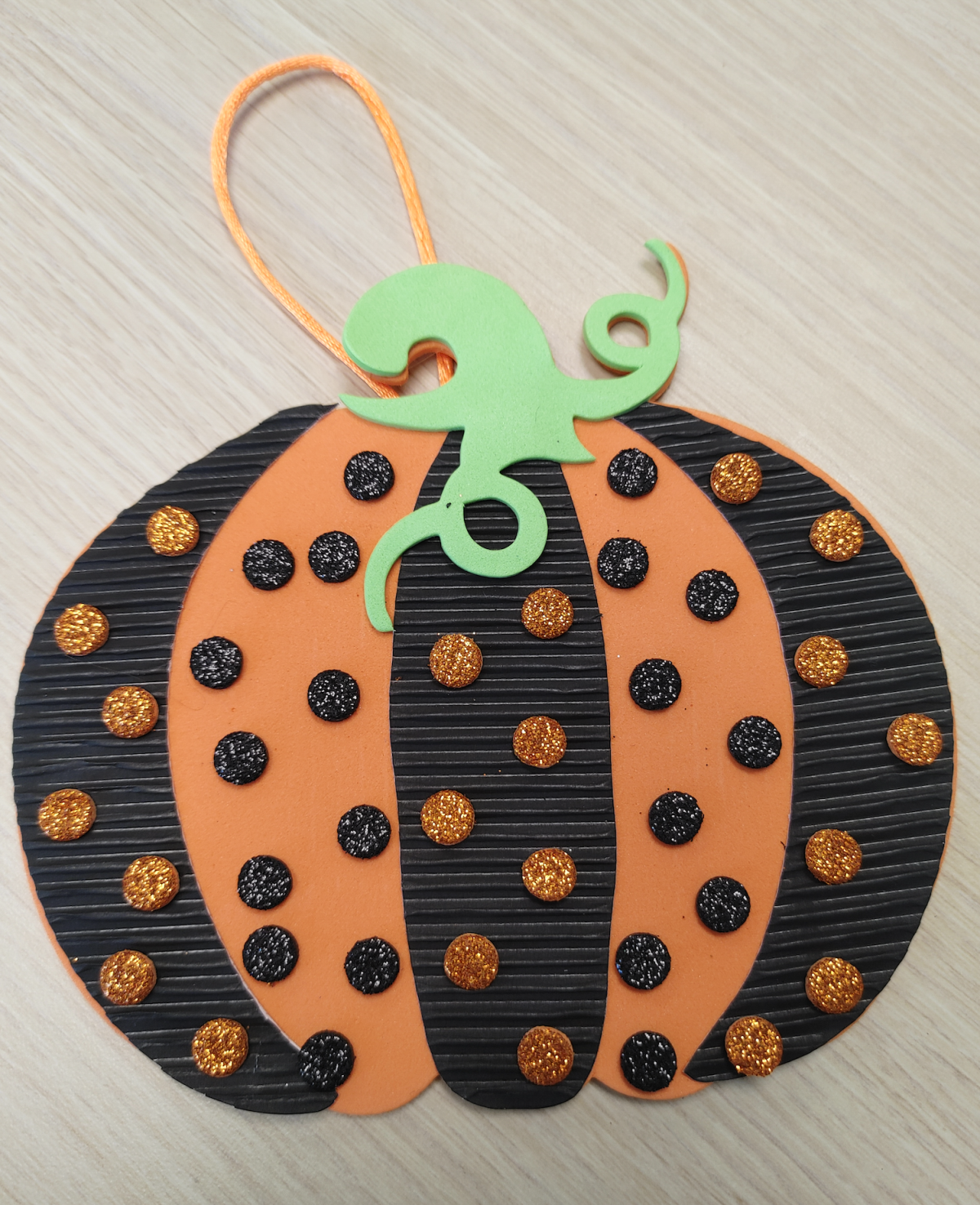 Orange and black polka dot pumpkin